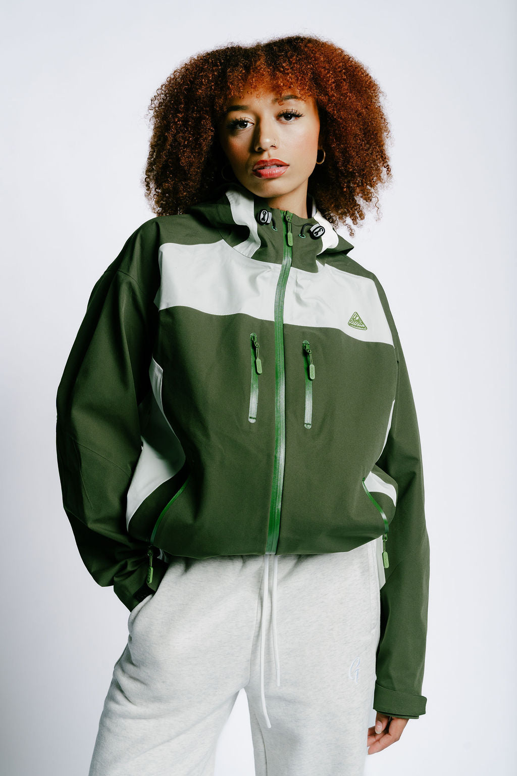 Green & Cream Shell Jacket