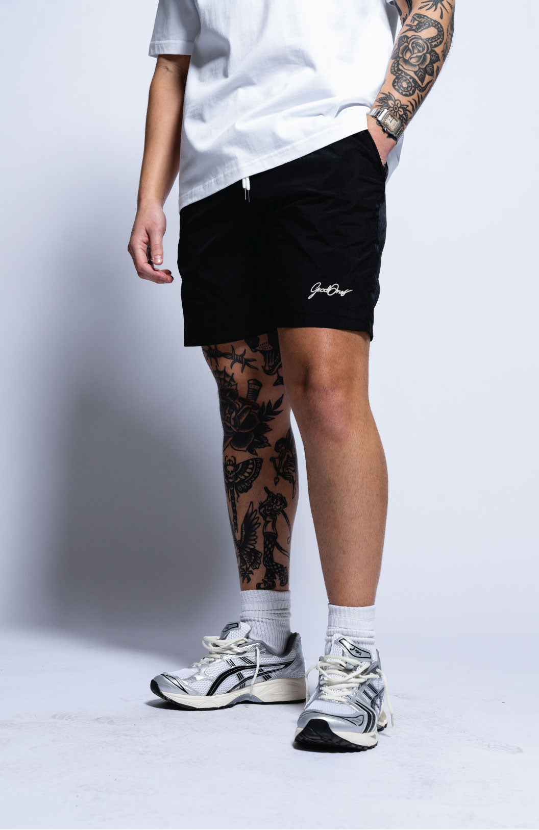 Script Nylon Shorts - Black